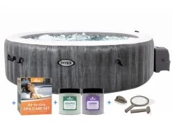 Intex PREMIUM PureSpa Greywood Bubble Deluxe Inclusief Aquatural Care Set En WiFi