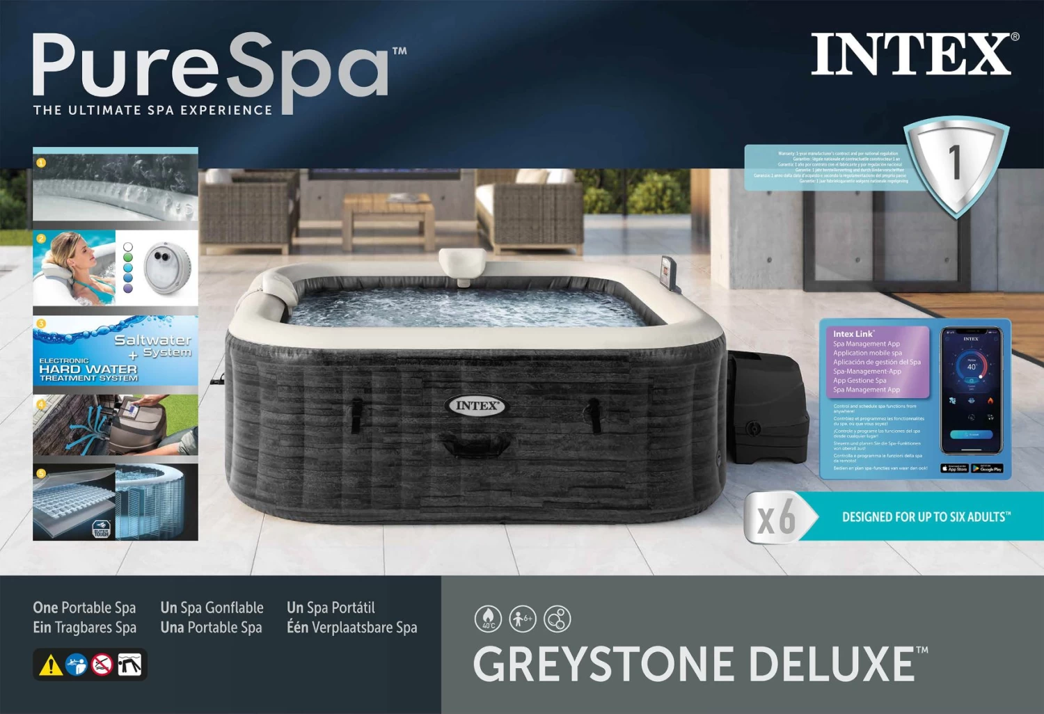 Intex PureSpa Greystone Deluxe Met Aquatural Aroma Crystals Set En WiFi - Afbeelding 13