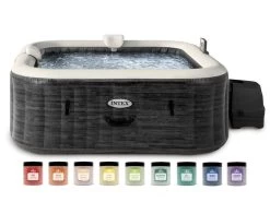 Intex PureSpa Greystone Deluxe Met Aquatural Aroma Crystals Set En WiFi