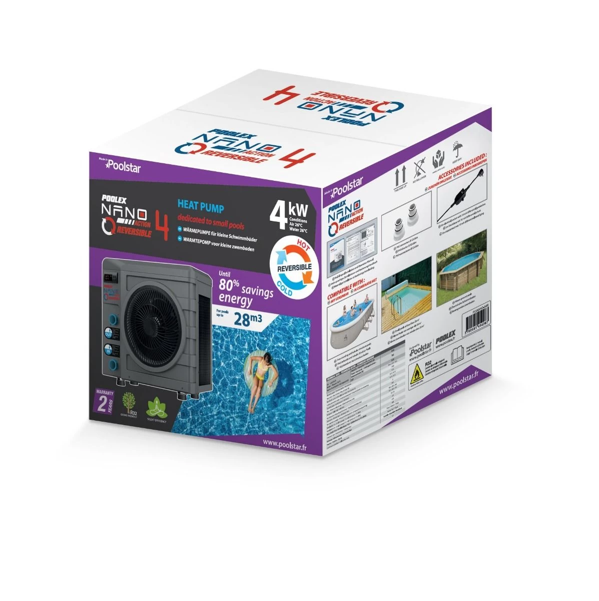 Poolstar Poolex Nano Action Zwembad Warmtepomp 4kW - Reversible - Afbeelding 4