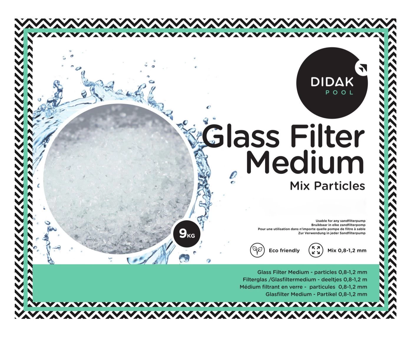 Glas Filter Medium – Mix Glasdeeltjes 0.8 – 1.2 Mm 9 Kg